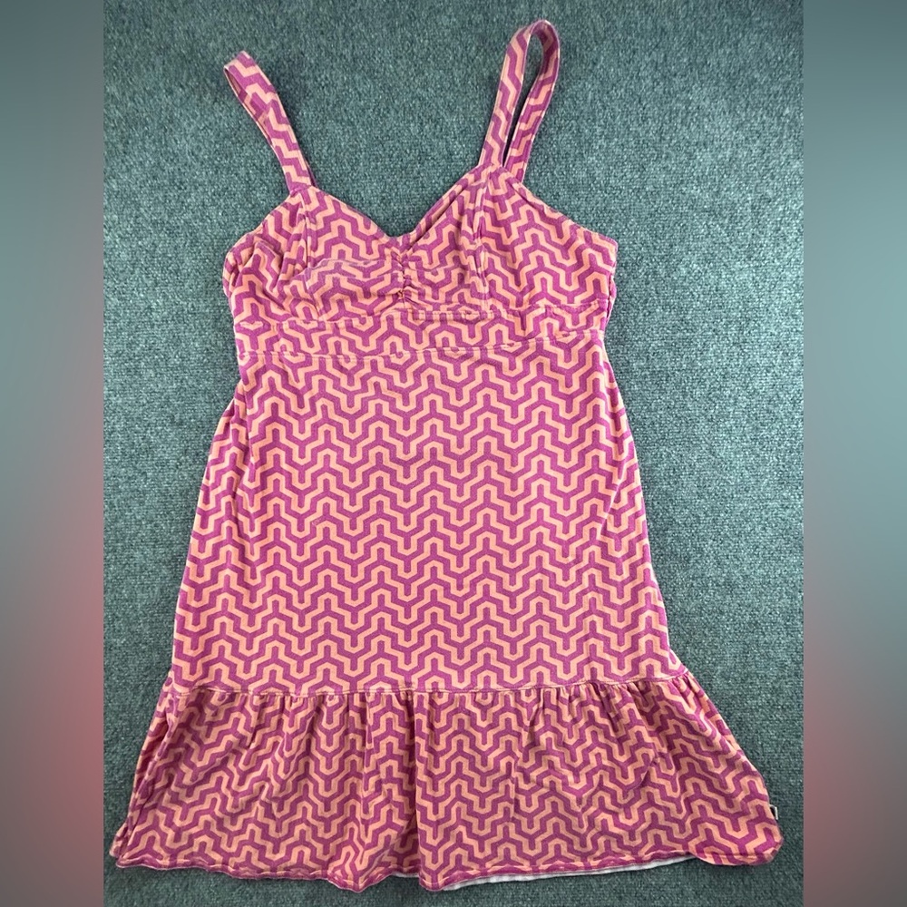 The North Face Dress Women’s XL Purple Orange Geometric Tiered Stretch Dress